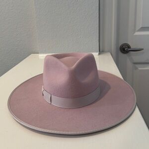 Lilac Wide Brim Suede Hat!